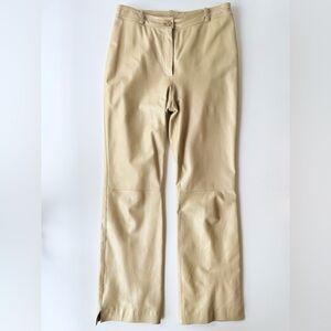 Vintage St. John Pearly Gold / Champagne Metallic Leather Pants Made in Italy 8